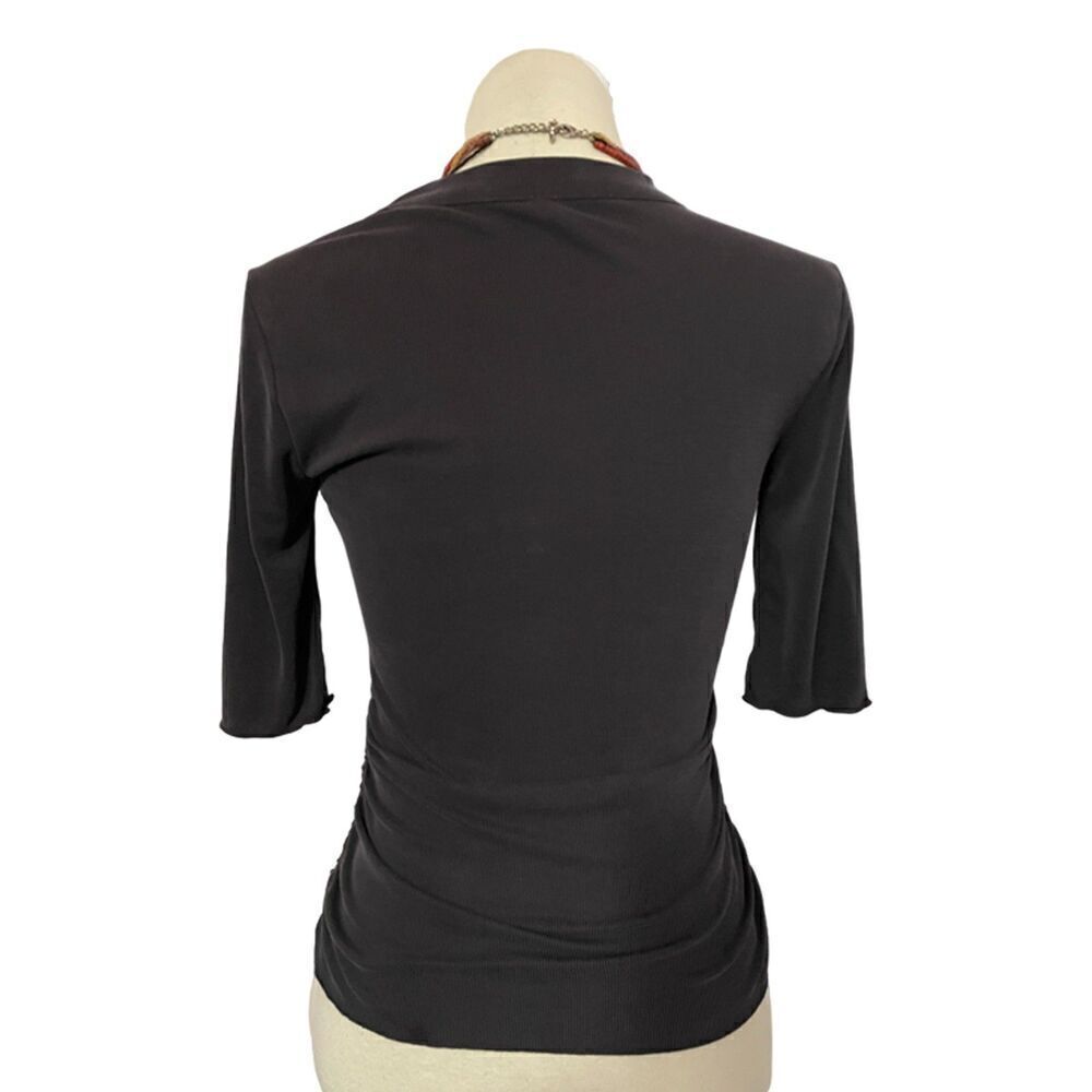 Intimately Free People Ruched Mini Rib Knit Gray Top Size SP - Picture 3 of 9
